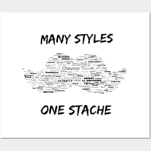 Many Styles One Stache Posters and Art